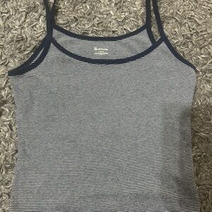 No Boundaries Navy and White Striped Camisole